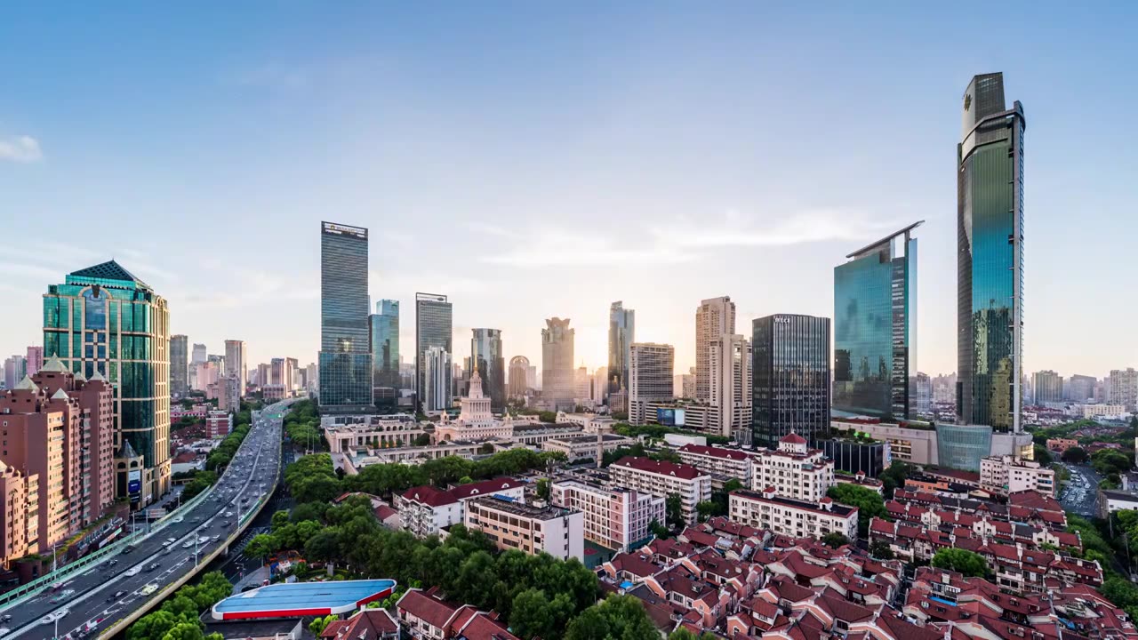 上海静安区CBD商务中心视频下载