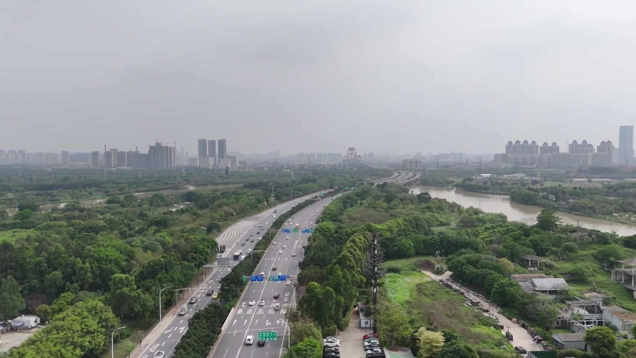 广州海珠区城市交通建筑视频下载
