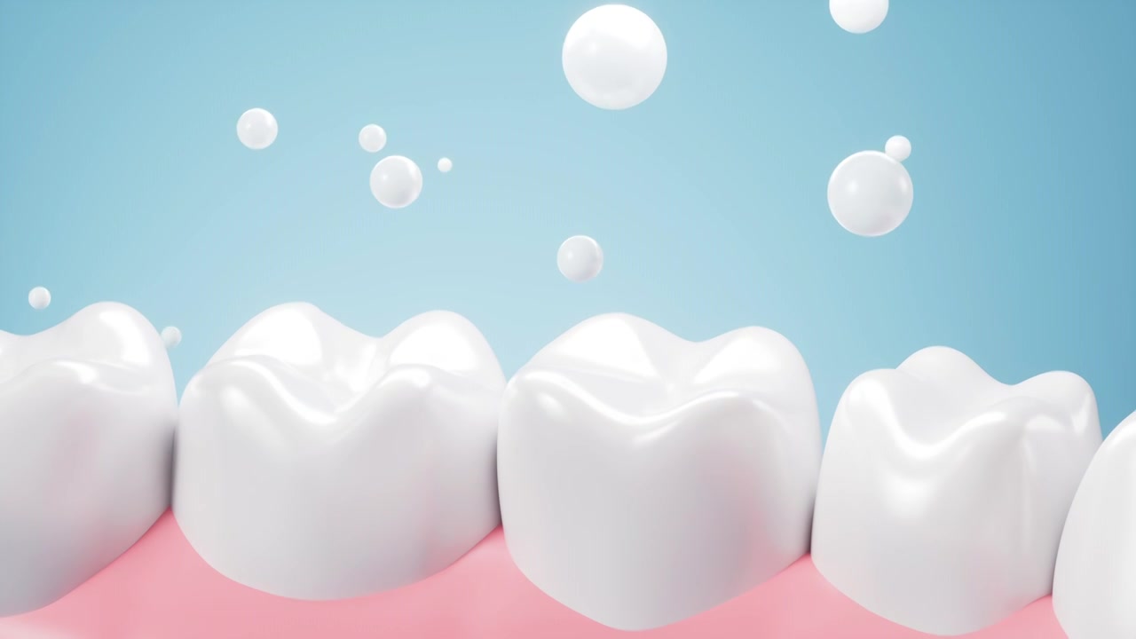 牙齿美白洗牙刷牙概念动画视频素材