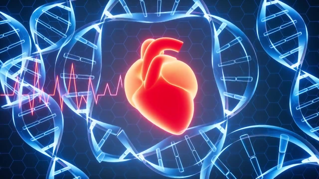 人类心脏跳动与心率曲线动画视频素材