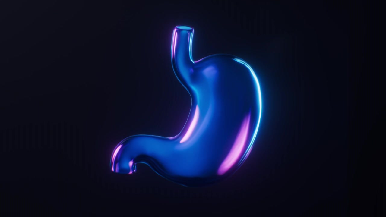 胃部与霓虹灯光效果循环动画3D渲染视频下载