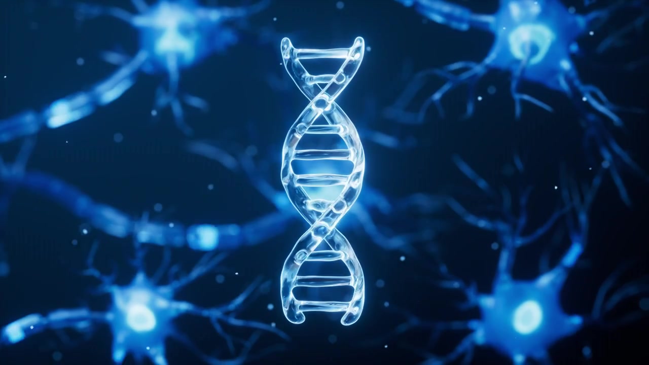 神经元细胞生物DNA基因健康概念8K三维渲染视频素材