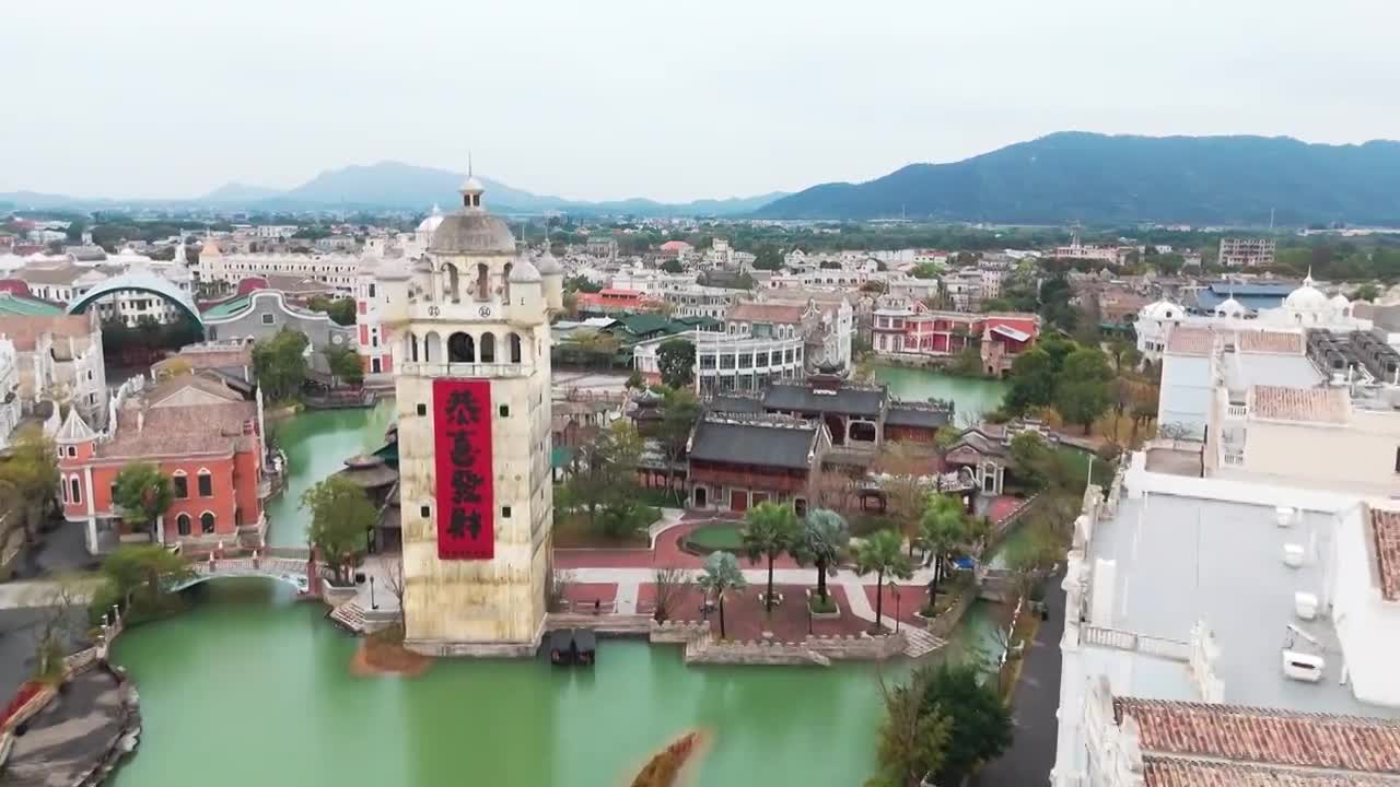 【4K】中国特色小镇开平赤坎小镇视频素材