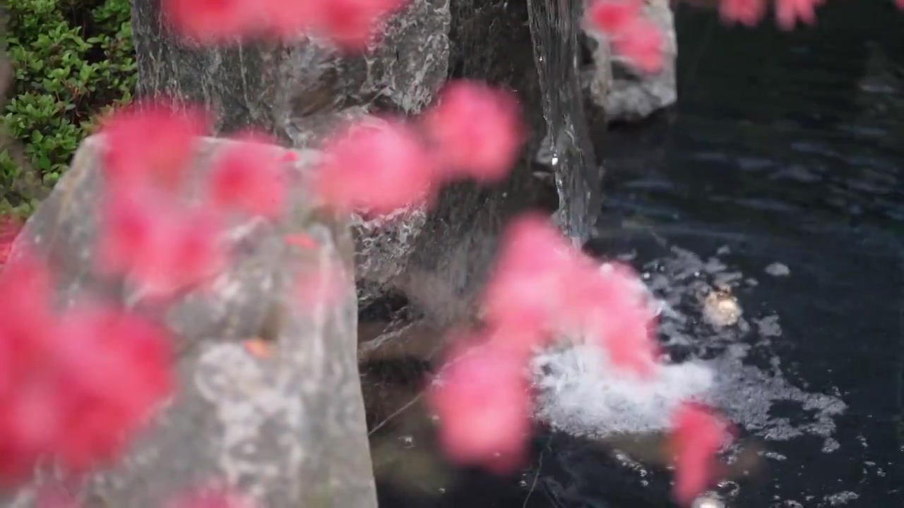 高档住宅别墅区园林景观喷泉视频下载