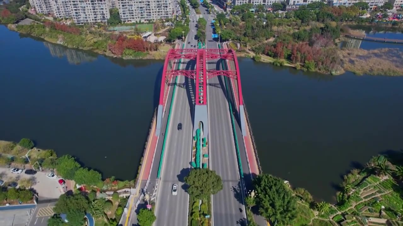 航拍宁德福宁汇绿桥视频下载