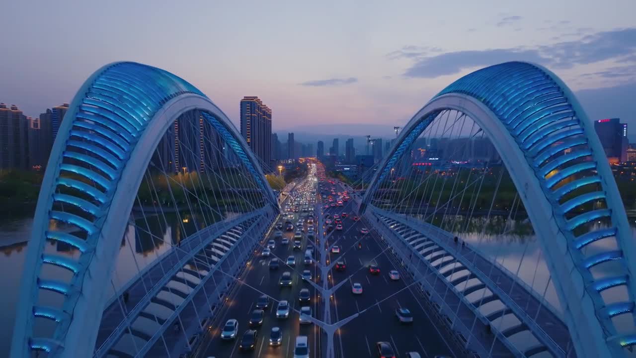 太原南中环桥航拍夜景合集视频下载