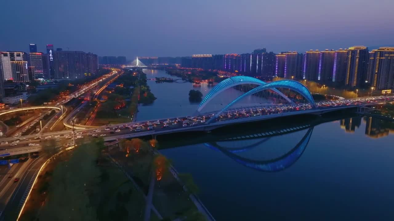 太原南中环桥航拍夜景合集视频下载