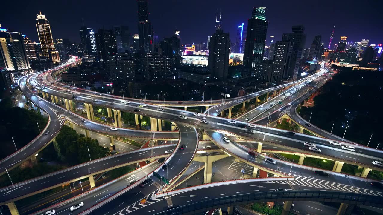 上海延安高交桥夜景视频下载