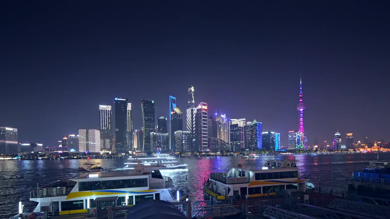 上海浦东城市夜景视频下载