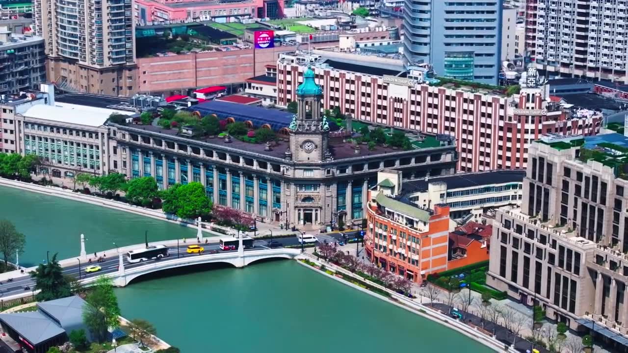 4K航拍上海邮政大楼视频下载