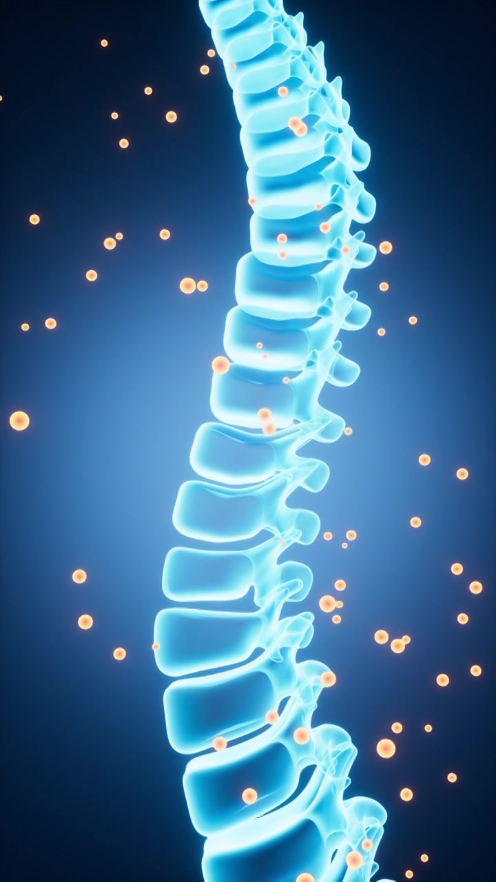 人类脊椎脊柱模型动画视频素材