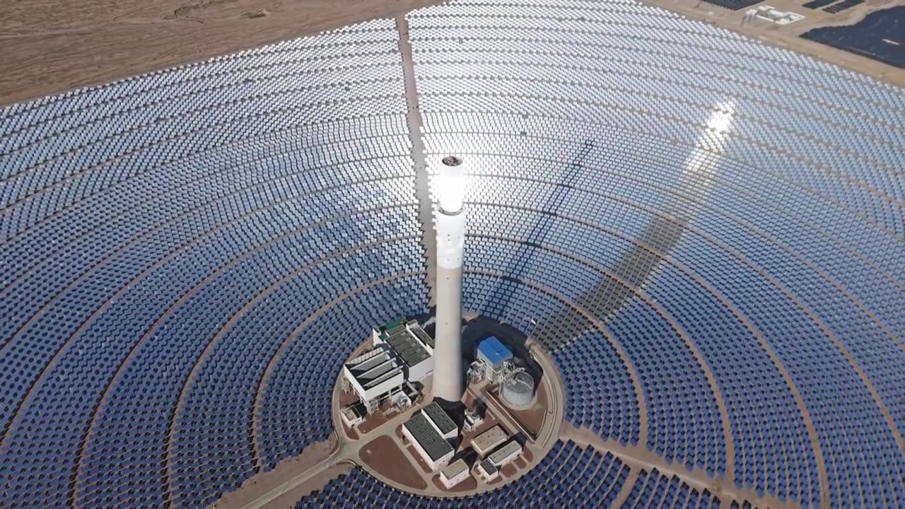 新能源光伏发电太阳能发电光热发电科技储能视频下载