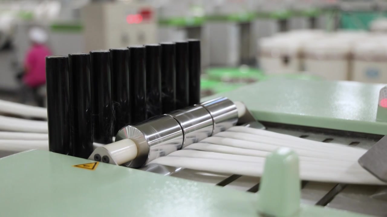 自动化纺纱纺织车间棉条加工生产线视频下载