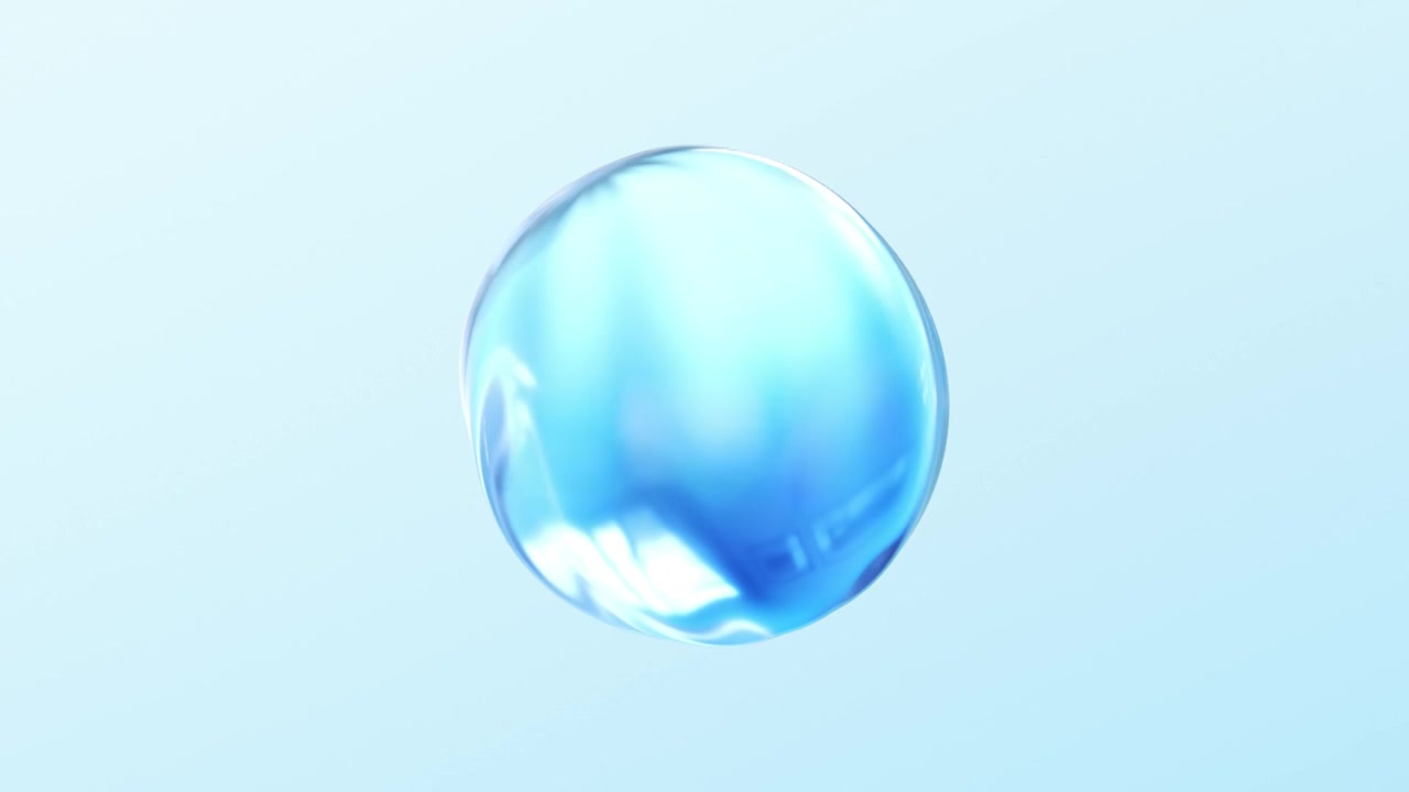 柔软旋转小球玻璃透明精华蓝色视频下载