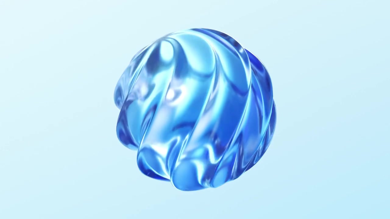 柔软旋转小球玻璃透明精华蓝色视频素材