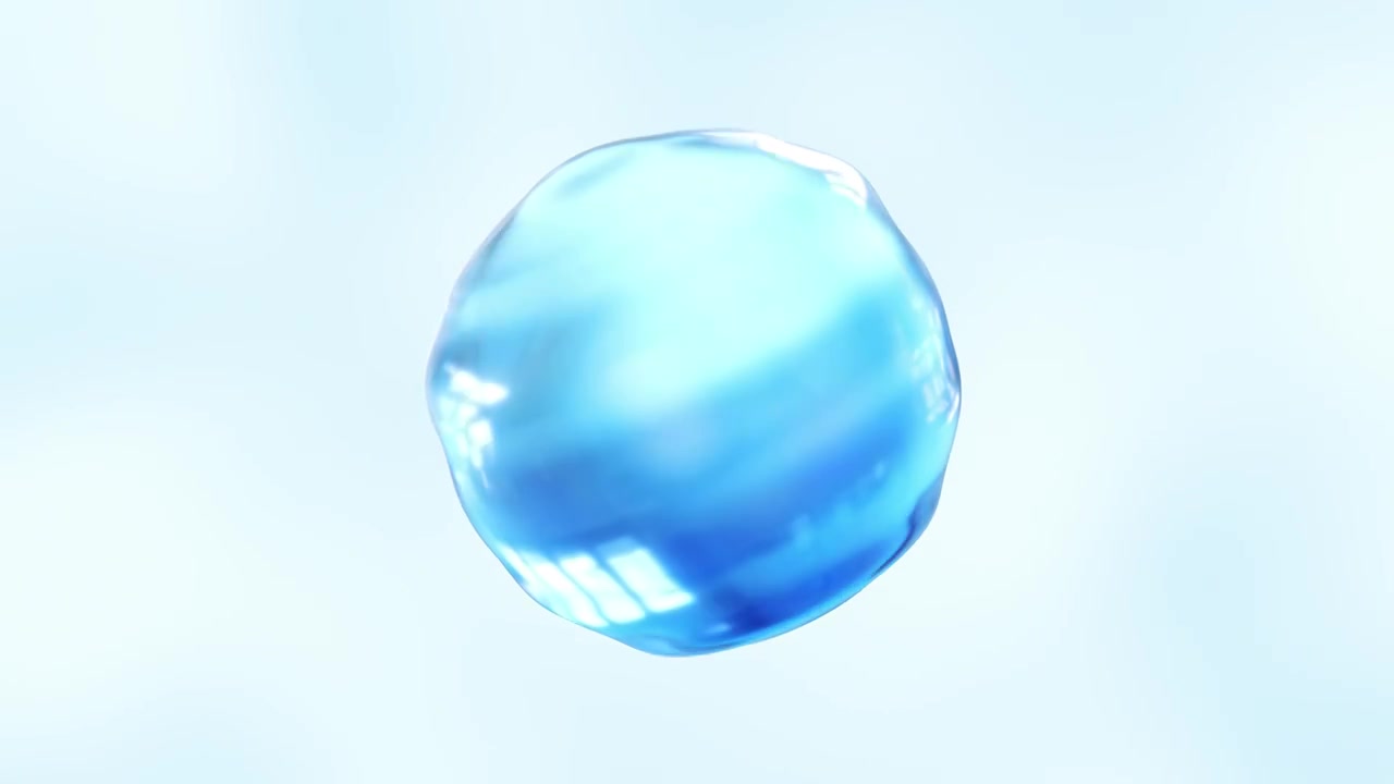 柔软小球玻璃透明精华蓝色视频素材