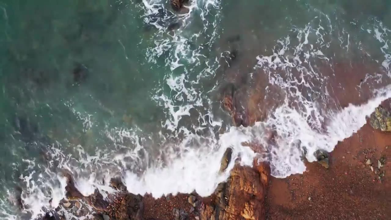 青岛的海边，海岸线航拍视频下载