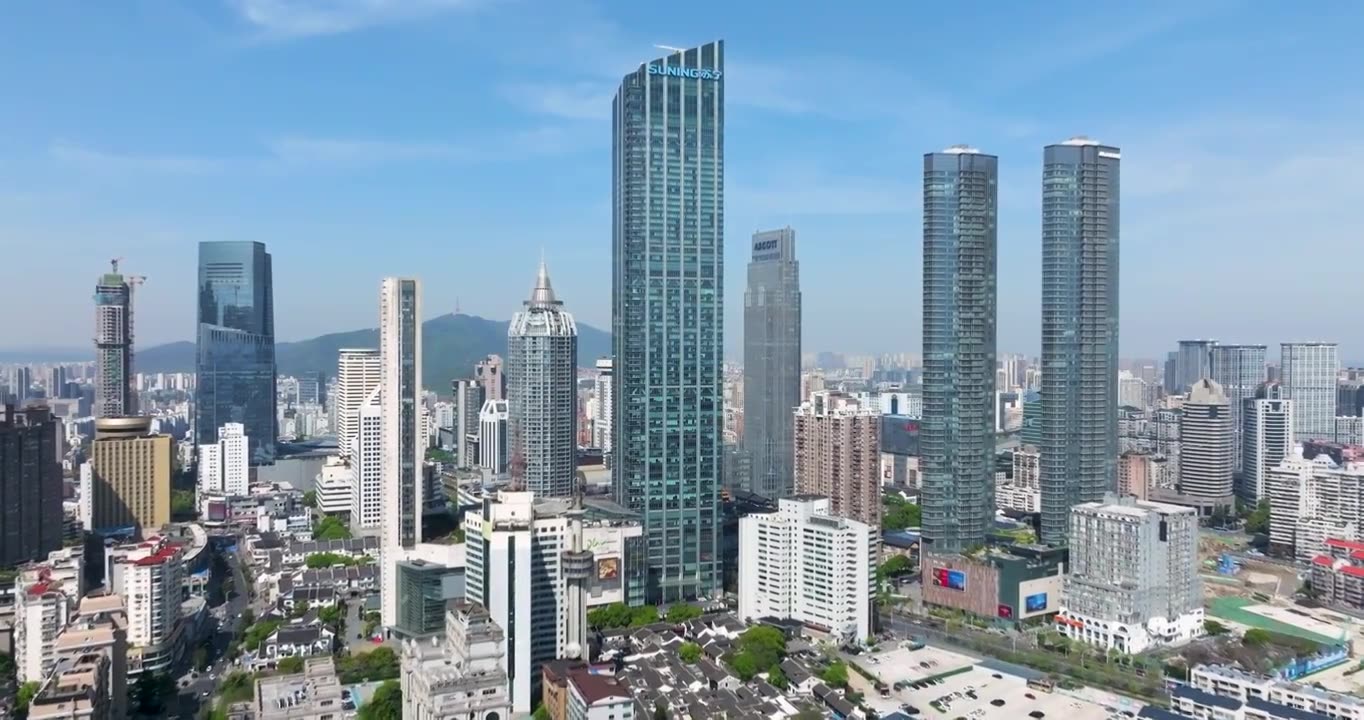 江苏省无锡市城市地标建筑市中心航拍风光视频下载