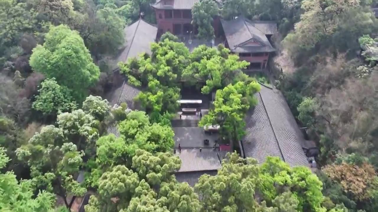四川省乐山市世界文化自然遗产乐山大佛航拍视频下载
