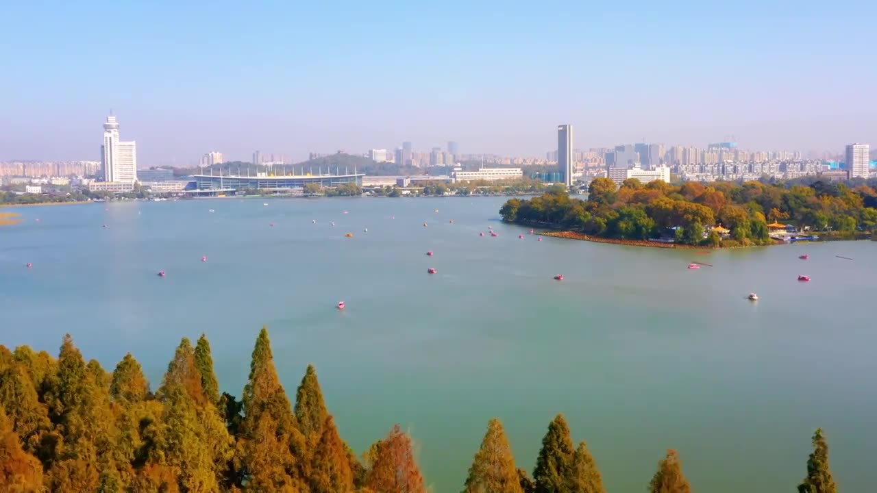 4K多镜 南京玄武湖秋色 旅游视频素材