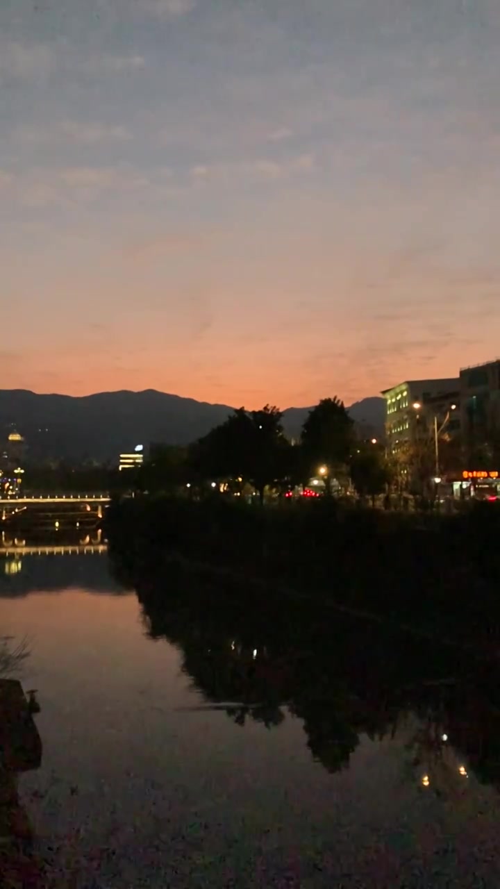 福安美丽的黄昏景色视频下载