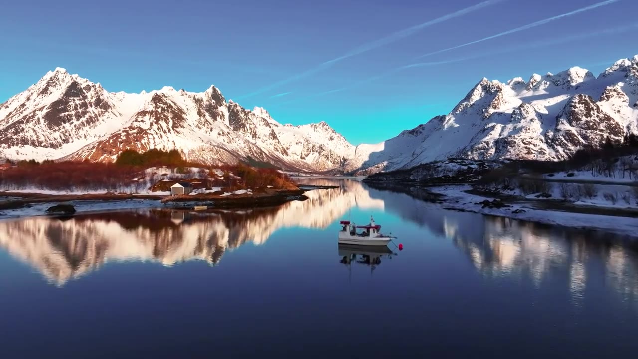 4K航拍挪威斯沃尔韦尔清晨自然美景视频素材