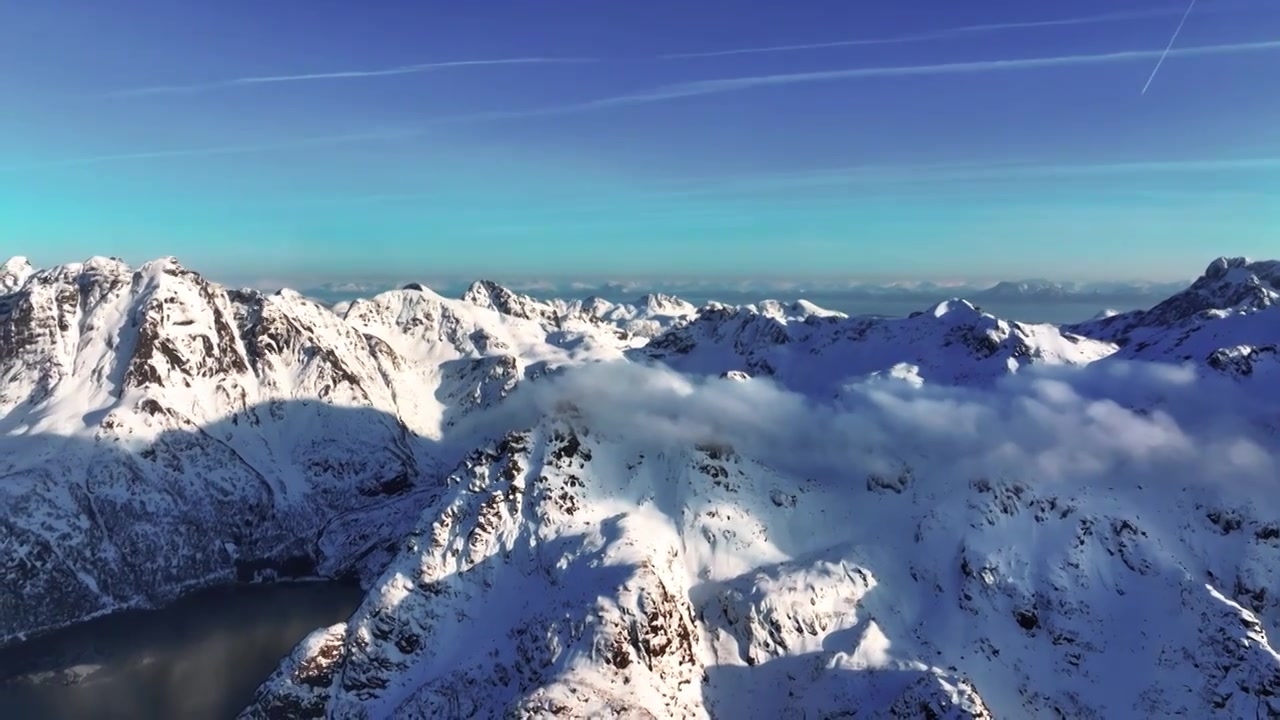 4K航拍挪威斯沃尔韦尔最美雪景景点视频素材