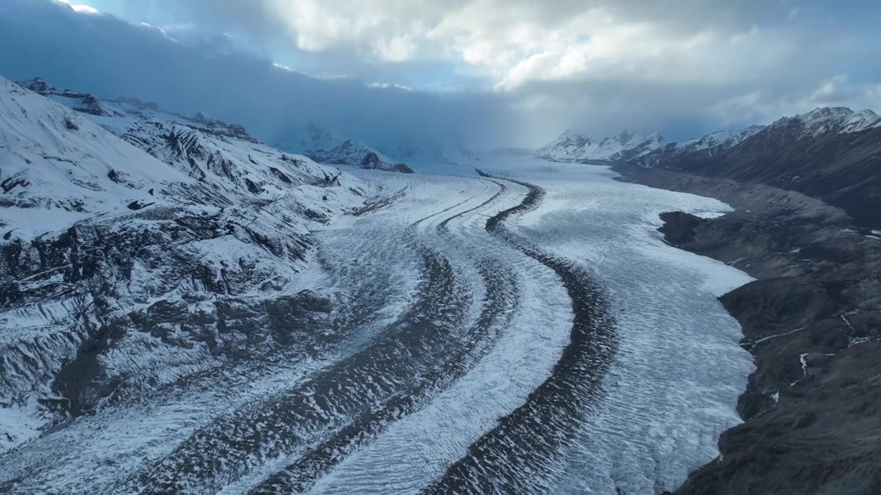 来古冰川雅隆冰川然乌湖航拍视频素材