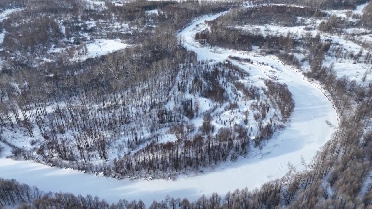 航拍4K大兴安岭漠河林海雪原视频下载