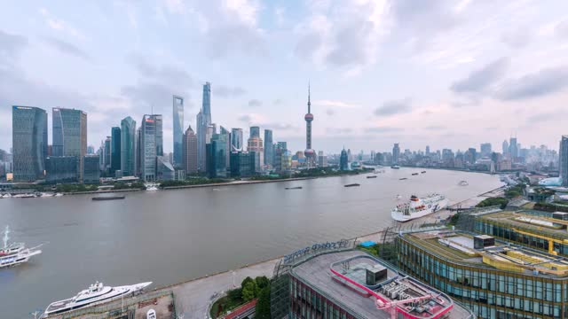 上海 地标 金融区 陆家嘴 延时摄影 日落 黄昏 傍晚视频素材