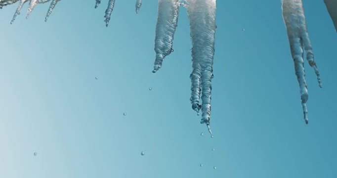 冰柱融化水滴视频下载