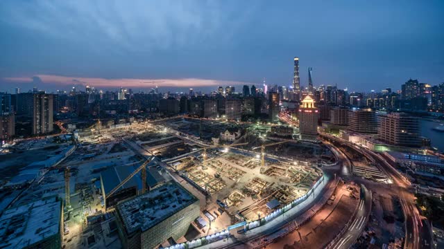 上海城市建筑工地-2视频素材