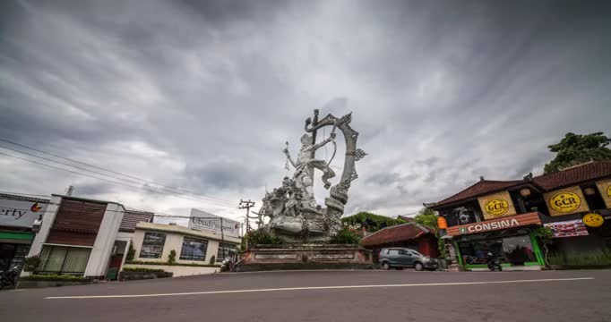 巴厘岛街道佛像视频素材