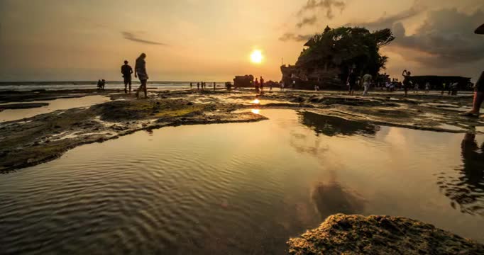 巴厘岛日落倒影视频素材