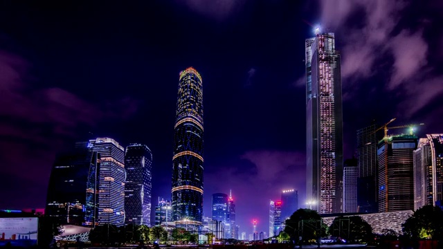 广州城市夜景视频素材