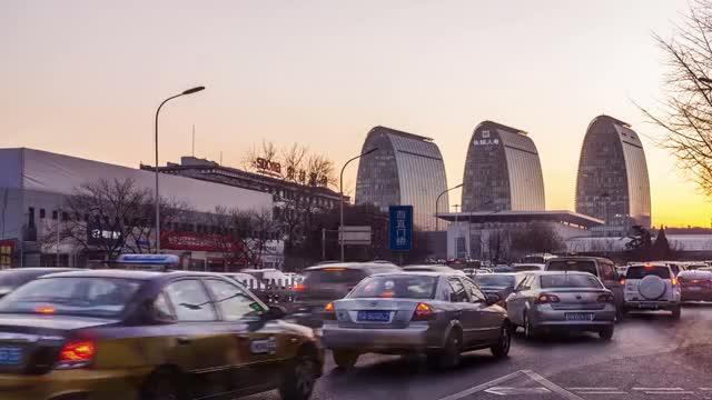 北京西直门日落延时摄影视频素材