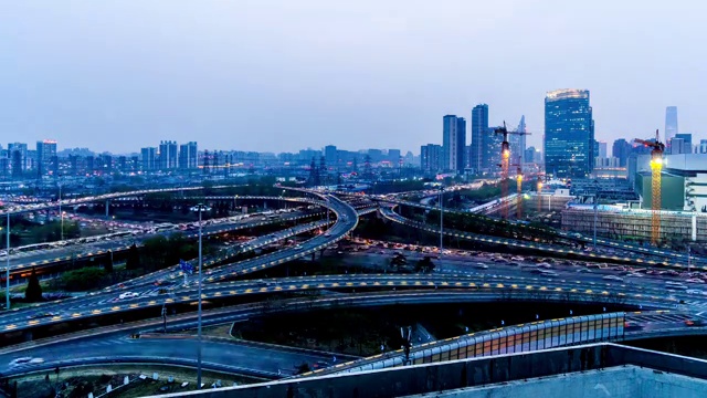 中国北京四惠交通枢纽延时摄影视频素材