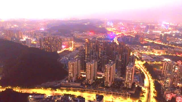 深圳夜景航拍视频素材
