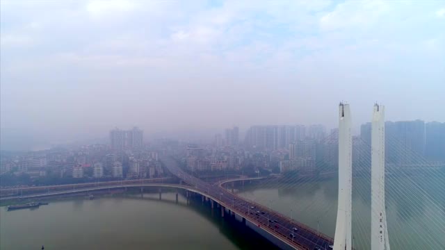 惠州市中心平流雾航拍视频素材