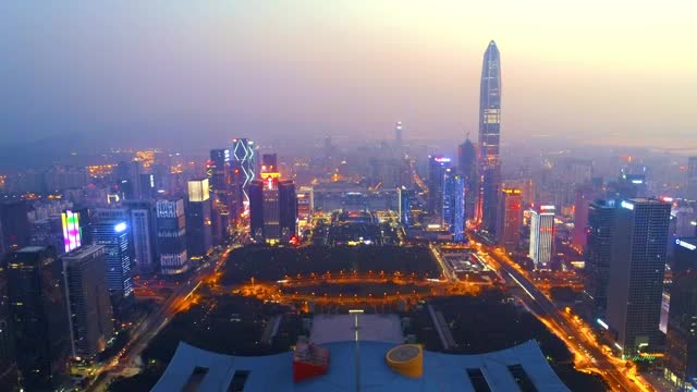深圳市民中心航拍视频素材