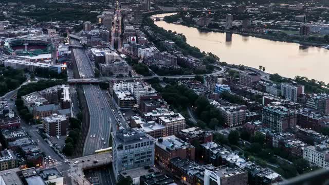 美国波士顿城市景观延时摄影视频素材