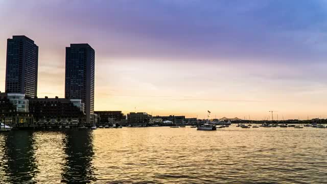 美国波士顿城市景观延时摄影视频下载