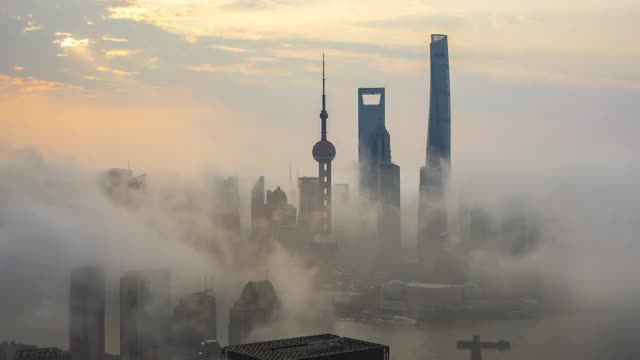 上海城市日出风光视频素材