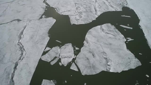 湖泊融化期限冰水交融视频素材