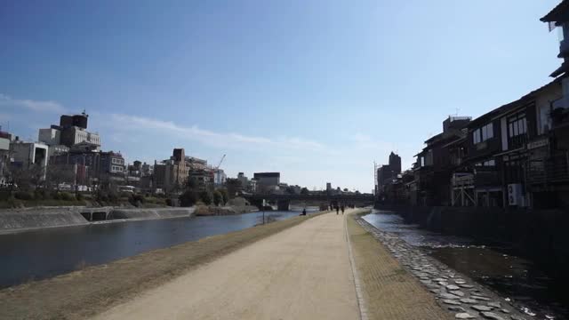 日本京都，鸭川视频素材