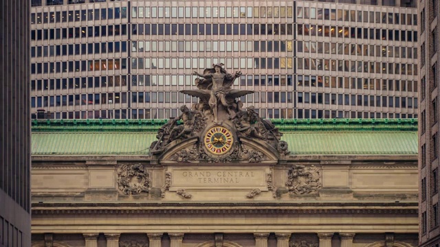 纽约大中央车站延时 白天转夜晚视频下载