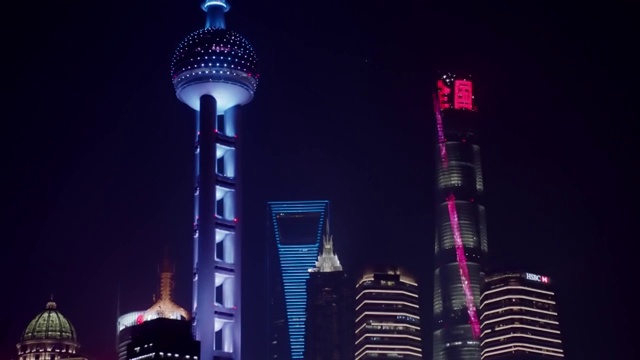 上海东方明珠夜景视频素材
