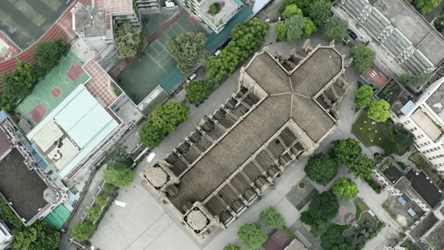 广州石室圣心大教堂航拍视频下载