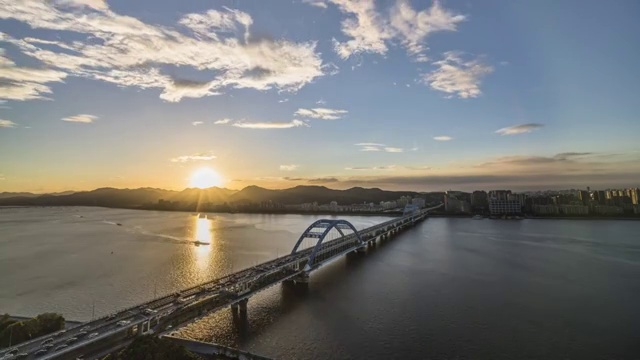 杭州复兴大桥延时摄影视频素材
