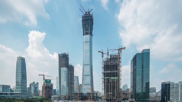 北京市：建设中的CBD视频素材